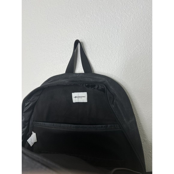 American Eagle Outfitters Black Waxed Canvas Backpack with Padded Straps NWOT - Picture 6 of 8